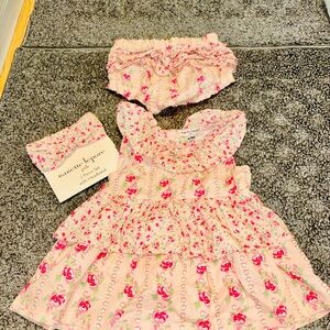 Nanette Lepore Pink Floral Baby Dress Set